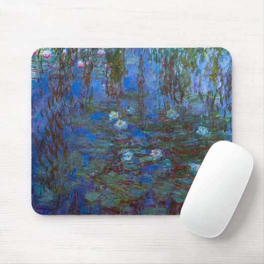 Claude Monet - Blue Water Lilies Mousepad (Mit Mouse)