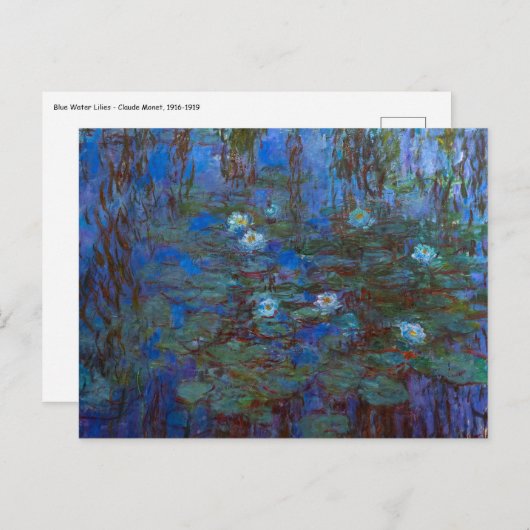 Claude Monet - Blue Water Lilies Postkarte (Vorne/Hinten)