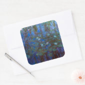 Claude Monet - Blue Water Lilies Quadratischer Aufkleber (Umschlag)