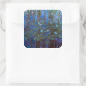 Claude Monet - Blue Water Lilies Quadratischer Aufkleber (Tasche)