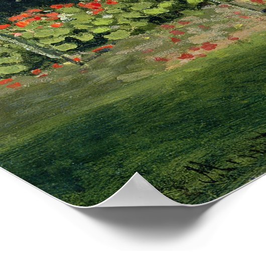 Claude Monet | Blühender Garten auf Sainte-Adresse Poster (Ecke)