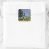 Claude Monet | Blühender Garten auf Sainte-Adresse Quadratischer Aufkleber (Tasche)