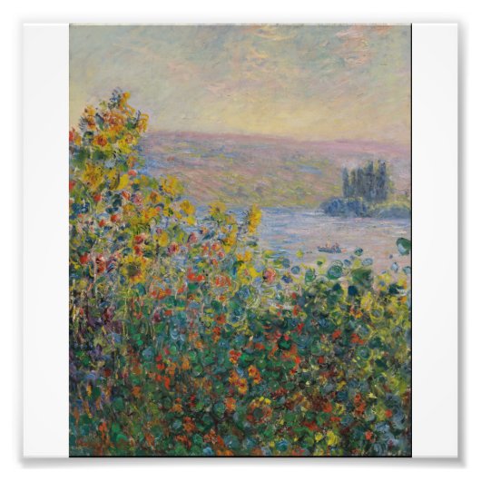Claude Monet - Blume Beds at Vetheuil Fotodruck (Vorne)