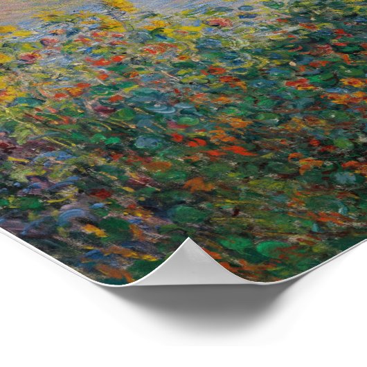 Claude Monet - Blume Beds at Vetheuil Poster (Ecke)