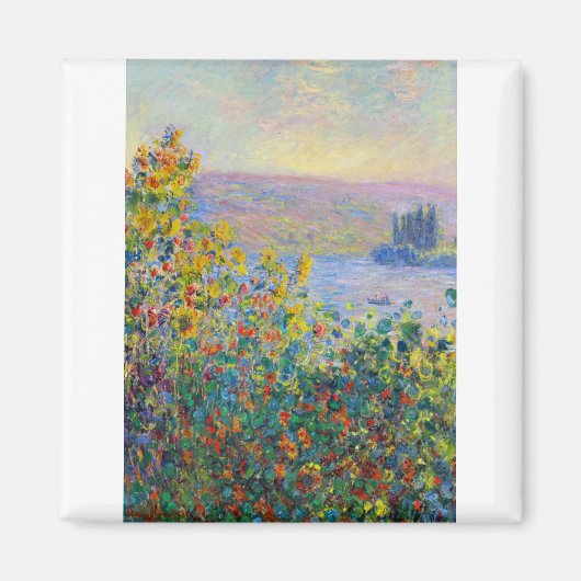 Claude Monet Blume Beds bei Vetheuil Magnet (Vorne)