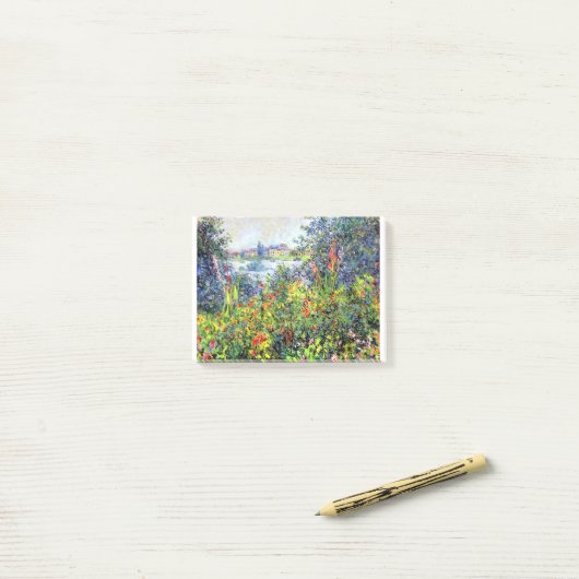 Claude Monet Blume in Vetheuil Post-it Klebezettel (Auf Schreibtisch)