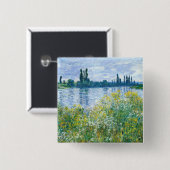 Claude Monet - Blume über die Banken Button (Vorne & Hinten)