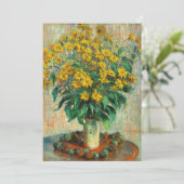 Claude Monet - Blume zu Jerusalem Artichoke Dankeskarte (Stehend Vorderseite)