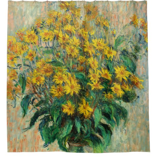 Claude Monet - Blume zu Jerusalem Artichoke Duschvorhang (Vorderseite)