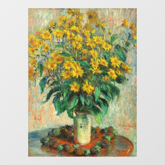 Claude Monet - Blume zu Jerusalem Artichoke Fensteraufkleber (Blatt)