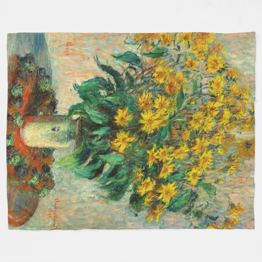 Claude Monet - Blume zu Jerusalem Artichoke Fleecedecke (Vorderseite (Horizontal))