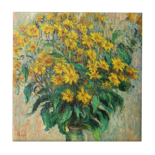 Claude Monet - Blume zu Jerusalem Artichoke Fliese (Vorderseite)