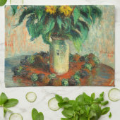 Claude Monet - Blume zu Jerusalem Artichoke Geschirrtuch (Gefaltet)