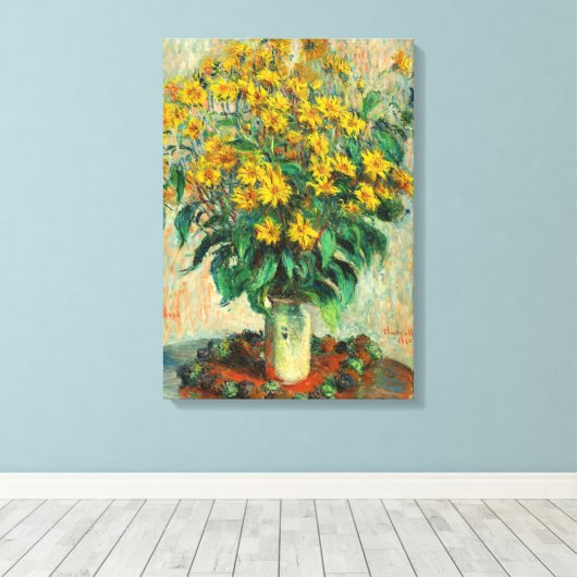 Claude Monet - Blume zu Jerusalem Artichoke Leinwanddruck (Insitu (Holzboden))