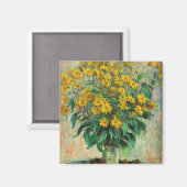Claude Monet - Blume zu Jerusalem Artichoke Magnet (Vorderseite/Rückseite)