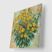 Claude Monet - Blume zu Jerusalem Artichoke Quadratische Wanduhr (Winkel)