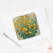 Claude Monet - Blume zu Jerusalem Artichoke Quadratischer Aufkleber (Umschlag)