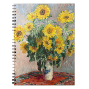 Claude Monet Blumenstrauß mit Sonnenblumen 1881 Ku Notizblock