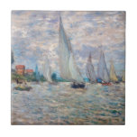 Claude Monet - Boats Regatta bei Argenteuil Fliese<br><div class="desc">Die Regatta der Boote in Argenteuil / Regate a Argenteuil - Claude Monet,  Oil on Leinwand,  1874</div>