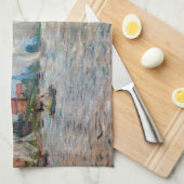 Claude Monet - Boats Regatta bei Argenteuil Geschirrtuch (Viertel Falte)