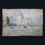 Claude Monet - Boats Regatta bei Argenteuil Geschirrtuch<br><div class="desc">Die Regatta der Boote in Argenteuil / Regate a Argenteuil - Claude Monet,  Oil on Leinwand,  1874</div>