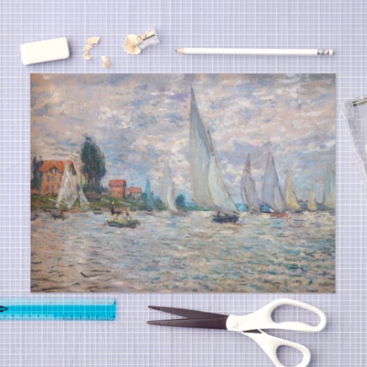 Claude Monet - Boats Regatta bei Argenteuil Seidenpapier (Handwerk)