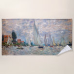 Claude Monet - Boats Regatta bei Argenteuil Strandtuch<br><div class="desc">Die Regatta der Boote in Argenteuil / Regate a Argenteuil - Claude Monet,  Oil on Leinwand,  1874</div>