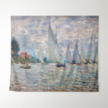 Claude Monet - Boats Regatta bei Argenteuil Wandteppich<br><div class="desc">Die Regatta der Boote in Argenteuil / Regate a Argenteuil - Claude Monet,  Oil on Leinwand,  1874</div>