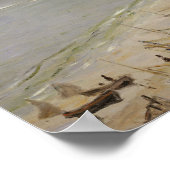 Claude Monet - Boot am Strand bei Etretat Poster (Ecke)