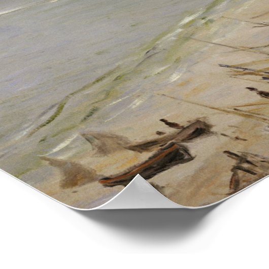 Claude Monet - Boot am Strand bei Etretat Poster (Ecke)