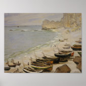 Claude Monet - Boot am Strand bei Etretat Poster (Vorne)