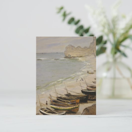 Claude Monet - Boot am Strand bei Etretat Postkarte (Stehend Vorderseite)