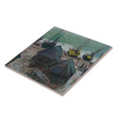 Claude Monet - Boote am Strand bei Etretat Fliese (Seite)