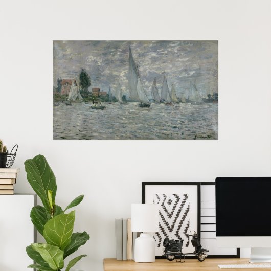 Claude Monet | Boote oder Regatta in Argenteuil Poster (Heimbüro)