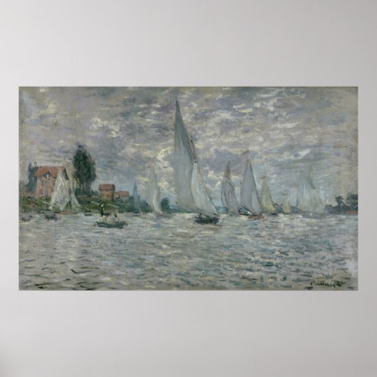 Claude Monet | Boote oder Regatta in Argenteuil Poster (Vorne)