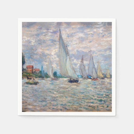 Claude Monet - Boote Regatta in Argenteuil Serviette (Vorderseite)