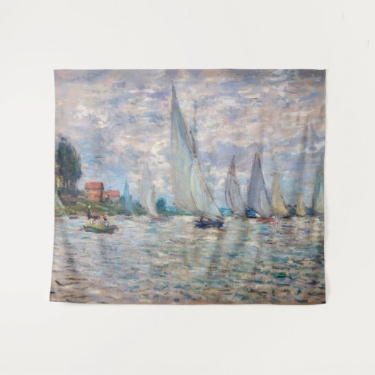 Claude Monet - Boote Regatta in Argenteuil Wandteppich (Vorderseite (Horizontal))