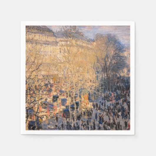 Claude Monet - Boulevard des Capucines in Paris Serviette (Vorderseite)