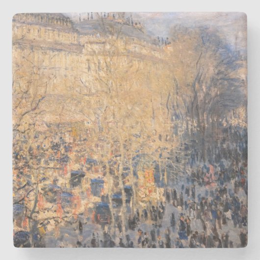 Claude Monet - Boulevard des Capucines in Paris Steinuntersetzer (Vorderseite)