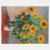 Claude Monet - Bouquet der Sonnenblumen Fleecedecke (Vorderseite (Horizontal))