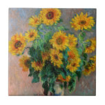 Claude Monet - Bouquet der Sonnenblumen Fliese<br><div class="desc">Bouquet of Sunflowers / Bouquet de tournesols - Claude Monet,  Oil on Leinwand,  1881</div>