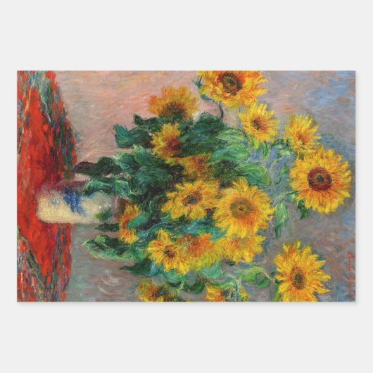 Claude Monet - Bouquet der Sonnenblumen Geschenkpapier Set (Vorderseite)