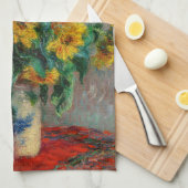 Claude Monet - Bouquet der Sonnenblumen Geschirrtuch (Viertel Falte)