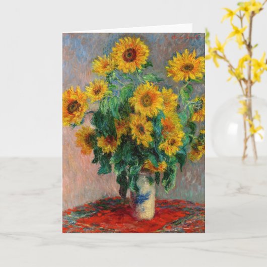 Claude Monet - Bouquet der Sonnenblumen Karte (Gelbe Blume)