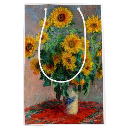Claude Monet - Bouquet der Sonnenblumen Mittlere Geschenktüte (Vorderseite)