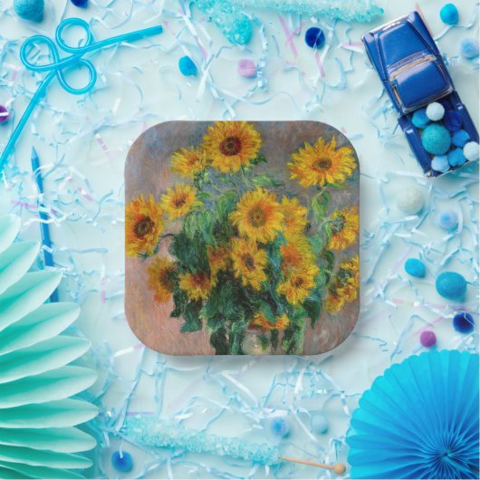 Claude Monet - Bouquet der Sonnenblumen Pappteller (Party)