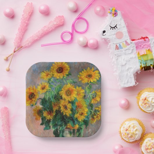 Claude Monet - Bouquet der Sonnenblumen Pappteller (Party)