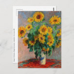 Claude Monet - Bouquet der Sonnenblumen Postkarte<br><div class="desc">Bouquet of Sunflowers / Bouquet de tournesols - Claude Monet,  Oil on Leinwand,  1881</div>