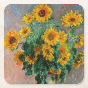 Claude Monet - Bouquet der Sonnenblumen Rechteckiger Pappuntersetzer