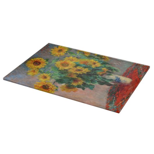 Claude Monet - Bouquet der Sonnenblumen Schneidebrett (Ecke)